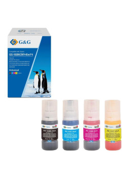 Чернила G&G GG-103BKCMY-45ml*4 103BKCMY голубой/пурпурный/желтый/черный набор 4x45мл для Epson EcoTank L1110/1210/1250/3110/3111/3116/3150/3151/3156/3160/3210/3211/3250/3251/3256/3260/3266/5190/5290/5296