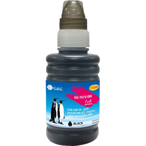 Чернила G&G GG-T6731BK черный, 100 мл, для Epson L800/L805/L810/L850 Чернила G&G GG-T6731BK черный, 100 мл, для Epson L800/L805/L810/L850