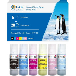 Чернила G&G GG-108-260g-4X6-20 набор 6x70мл для Epson Ecotank L8050/L18050