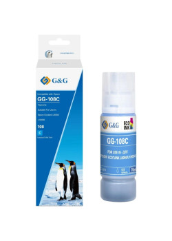 Чернила G&G GG-108C C13T09C24A голубой70мл для Epson Ecotank L8050/L18050