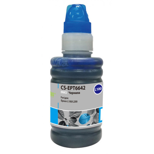 -/ Чернила Cactus CS-EPT6642 T6642 голубой 100мл для Epson L100/L110/L120/L132/L200/L210/L222/L300/L312