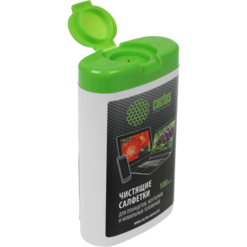 Салфетки Cactus CS-T1005 для планшетов и смартфонов малая туба 100шт влажных