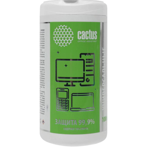 Салфетки влажные Cactus CS-ASC100 антибактериальные (100лист.) спиртовые
