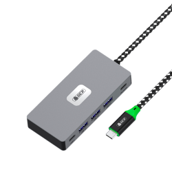 GCR PRO Док-станция 7в1 USB-C HUB на 3*USB3.0(USB 3.2 Gen 1) 5Gbps + 2*Type-C PD 100W / OTG + 2*HDMI 4K