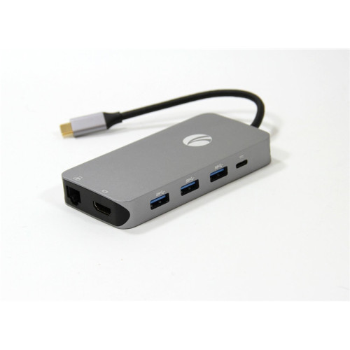 Кабель-адаптер/ Кабель-адаптер USB3.1 Type-CM-->HDMI+RJ45+4*USB3.0+SD+TF+PD charging, Aluminum Shell, VCOM <CU431M>