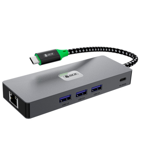 GCR PRO Док-станция 8в1 USB-C HUB на 3*USB3.0(USB 3.2 Gen 1) 5Gbps + Type-C PD 100W + 2*HDMI 4K60Hz + DP + RJ45 1000Mbps GCR PRO Док-станция 8в1 USB-C HUB на 3*USB3.0(USB 3.2 Gen 1) 5Gbps + Type-C PD 100W + 2*HDMI 4K60Hz + DP + RJ45 1000Mbps