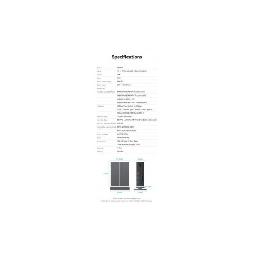 Мультифункциональная док-станция Vention USB Type C 14 в 1 с поддержкой Thunderbolt 4 Мультифункциональная док-станция Vention USB Type C 14 в 1 с поддержкой Thunderbolt 4
