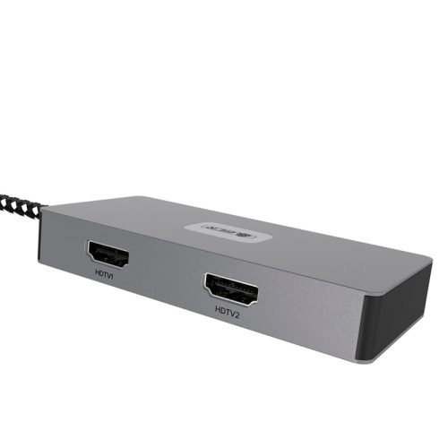 GCR PRO Док-станция 7в1 USB-C HUB на 3*USB3.0(USB 3.2 Gen 1) 5Gbps + 2*Type-C PD 100W / OTG + 2*HDMI 4K