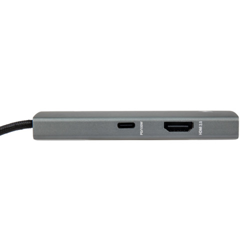 Док-станция/ Docking station HIPER USB-C HUB 6in1 (1*USB-C 100W PD, 1*HDMI 4K@60Hz, 2*USB-A 3.0 (5Gbps data), 1*USB-C 3.0 (5Gbps data), 1*RJ45 Gb)