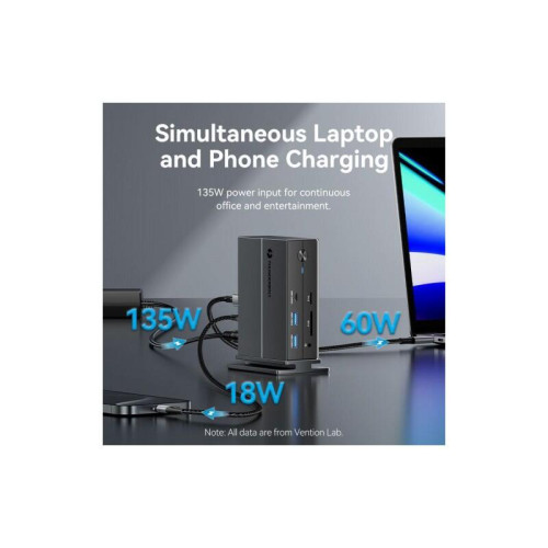 Мультифункциональная док-станция Vention USB Type C 14 в 1 с поддержкой Thunderbolt 4 Мультифункциональная док-станция Vention USB Type C 14 в 1 с поддержкой Thunderbolt 4