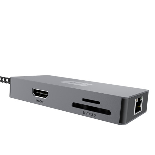 GCR PRO Док-станция 7в1 USB-C HUB на 2*USB3.2 10Gbps + Type-C PD 100W + HDMI 4K60Hz + RJ45 2.5G + TF/SD 3.0 GCR PRO Док-станция 7в1 USB-C HUB на 2*USB3.2 10Gbps + Type-C PD 100W + HDMI 4K60Hz + RJ45 2.5G + TF/SD 3.0