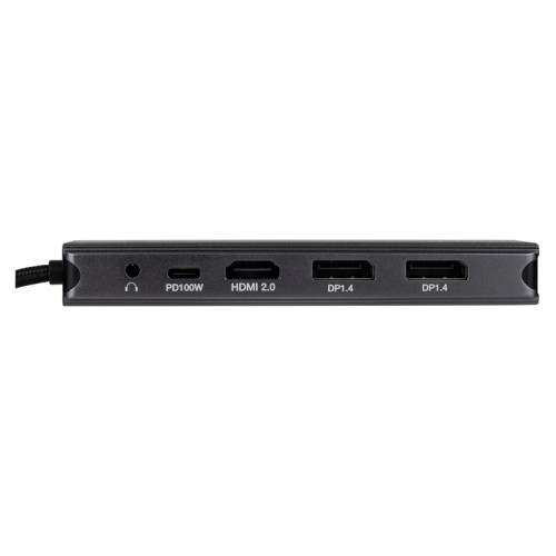 Док-станция/ Docking station HIPER USB-C HUB 11in1 (1*USB-C 100W PD, 1*HDMI 4K@60Hz, 2*DP 4K@60Hz, 2*USB-A 3.0 (5Gbps data), 1*USB-C 3.0 (5Gbps data), 1*microSD, 1*SD, 1*3.5mm audio, 1*RJ45 Gb)