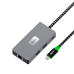 GCR PRO Док-станция 6в1 USB-C HUB на 3*USB3.2 10Gbps + Type-C PD 100W + HDMI 4K60Hz + RJ45 1000Mbps
