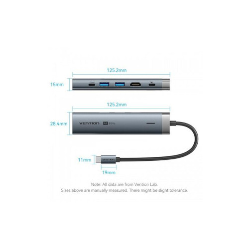 Мультифункциональный хаб Vention USB-C 6 в 1, шт.