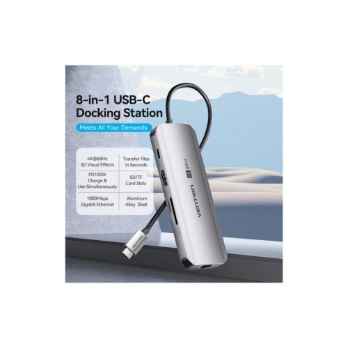 Мультифункциональный хаб Vention USB Type C 8 в 1 Мультифункциональный хаб Vention USB Type C 8 в 1