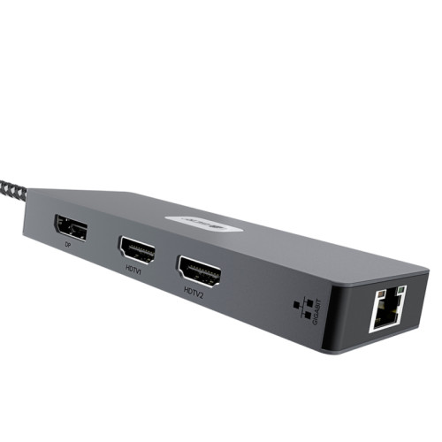 GCR PRO Док-станция 8в1 USB-C HUB на 3*USB3.0(USB 3.2 Gen 1) 5Gbps + Type-C PD 100W + 2*HDMI 4K60Hz + DP + RJ45 1000Mbps GCR PRO Док-станция 8в1 USB-C HUB на 3*USB3.0(USB 3.2 Gen 1) 5Gbps + Type-C PD 100W + 2*HDMI 4K60Hz + DP + RJ45 1000Mbps