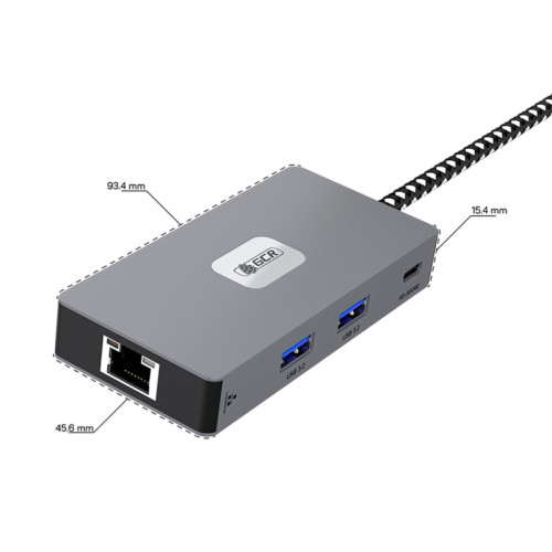 GCR PRO Док-станция 7в1 USB-C HUB на 2*USB3.2 10Gbps + Type-C PD 100W + HDMI 4K60Hz + RJ45 2.5G + TF/SD 3.0 GCR PRO Док-станция 7в1 USB-C HUB на 2*USB3.2 10Gbps + Type-C PD 100W + HDMI 4K60Hz + RJ45 2.5G + TF/SD 3.0
