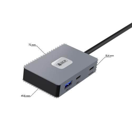 GCR PRO Док-станция 5в1 USB-C HUB на 3*USB3.0(USB 3.2 Gen 1) 5Gbps + 2*Type-C PD 100W/OTG