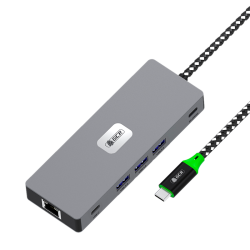 GCR PRO Док-станция 10в1 USB-C HUB на 3*USB3.0(USB 3.2 Gen 1) 5Gbps + 2*Type-C PD 100W + 2*HDMI 4K + RJ45 1000Mbps + TF/SD