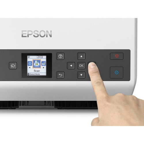 Сканер протяжный Epson WorkForce DS-870, CIS, A4, ч/б макс. 65 стр./мин, 600x600 dpi, дуплекс, USB (B11B250401)