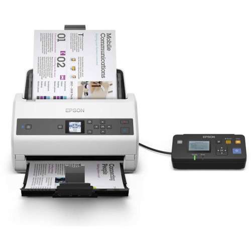 Сканер протяжный Epson WorkForce DS-870, CIS, A4, ч/б макс. 65 стр./мин, 600x600 dpi, дуплекс, USB (B11B250401)
