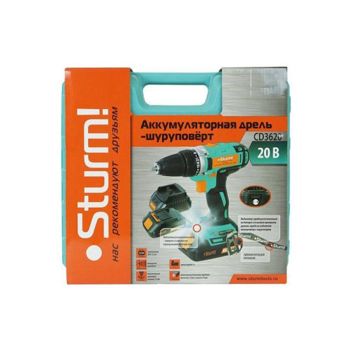 Дрель-шуруповерт Sturm! CD3620 аккум. патрон:быстрозажимной (кейс в комплекте)