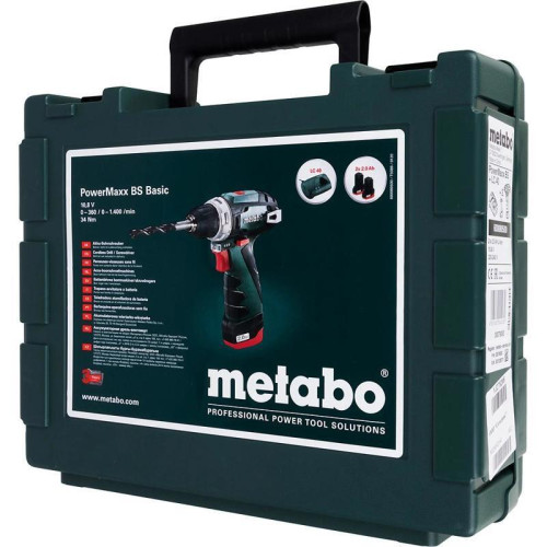Дрель-шуруповерт Metabo PowerMaxx BS Basic аккум. патрон:быстрозажимной (кейс в комплекте) (600080500)