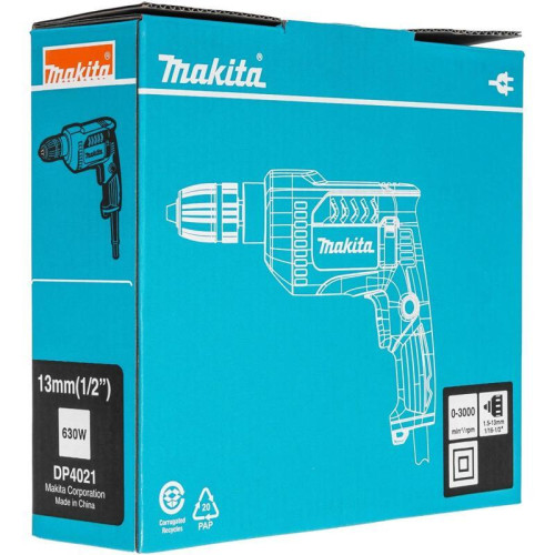 Дрель безударная Makita DP4021 630Вт патрон:быстрозажимной реверс