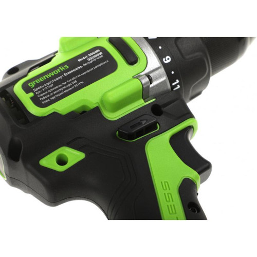 Дрель-шуруповерт Greenworks GD24DD90 аккум. патрон:быстрозажимной (3707507)