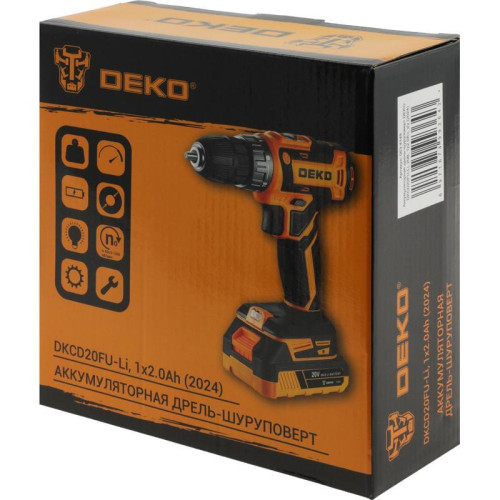 Дрель-шуруповерт Deko DKCD20FU-Li аккум. патрон:быстрозажимной (063-4149)