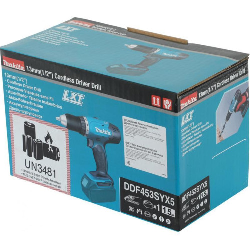 Дрель-шуруповерт Makita DDF453SYX5 аккум. патрон:быстрозажимной
