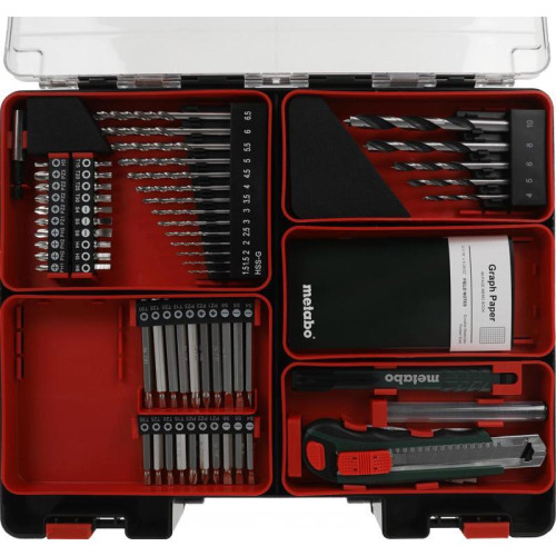 Дрель-шуруповерт Metabo Powermaxx BS Basic Set с набором оснастки аккум. патрон:быстрозажимной (кейс в комплекте) (600080880)