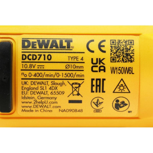 Дрель-шуруповерт DeWalt DCD710D2-QW 180Вт аккум. патрон:быстрозажимной (кейс в комплекте)