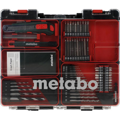 Дрель-шуруповерт Metabo Powermaxx BS Basic Set с набором оснастки аккум. патрон:быстрозажимной (кейс в комплекте) (600080880)