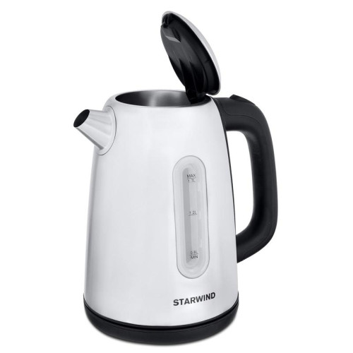 Чайник электрический Starwind SKS3210 1.7л. 2200Вт серебристый/черный корпус: металл/пластик
