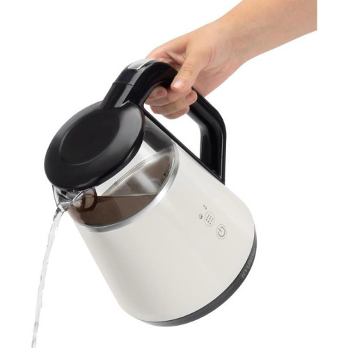 Чайник электрический Hyundai HYK-G3013 1.0л. 1100Вт белый/черный корпус: стекло