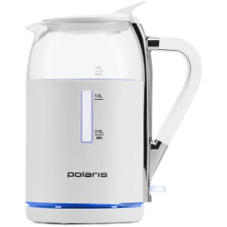 Чайник электрический Polaris PWK 1563CGL 1.5л. 2200Вт белый/прозрачный корпус: стекло/пластик