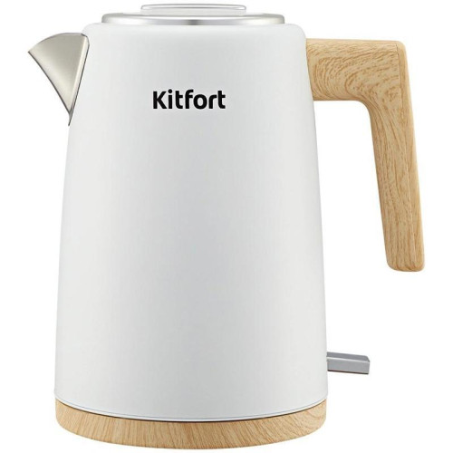 Чайник электрический Kitfort КТ-6794 1.7л. 2200Вт белый/дерево корпус: нерж.сталь/пластик Чайник электрический Kitfort КТ-6794 1.7л. 2200Вт белый/дерево корпус: нерж.сталь/пластик
