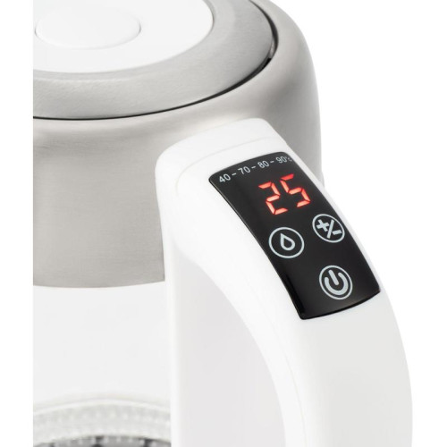 Чайник электрический Hyundai HYK-S5807 1.7л. 2200Вт белый/серебристый корпус: стекло/металл