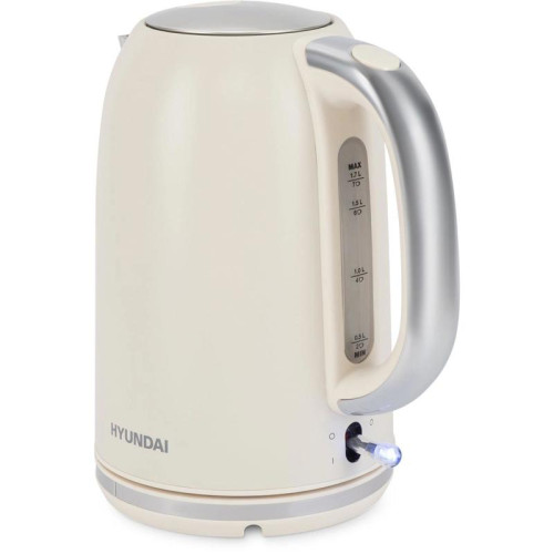 Чайник электрический Hyundai HYK-S9900 1.7л. 2200Вт молочный/серебристый корпус: металл