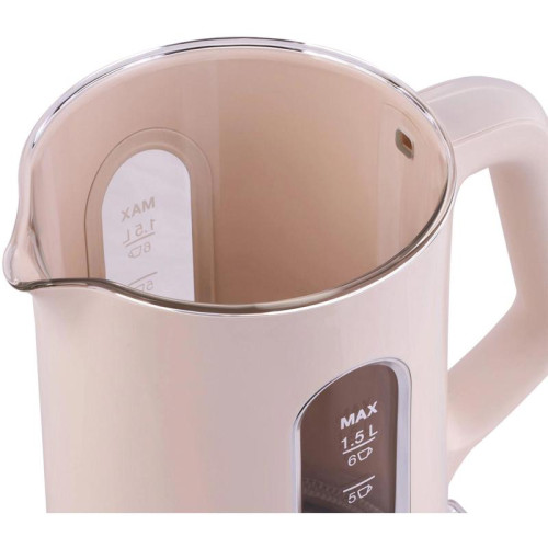 Чайник электрический Hyundai HYK-G8888 1.5л. 1700Вт кремовый/прозрачный корпус: стекло