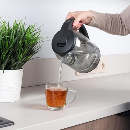 Чайник электрический Scarlett SC-EK27G10 1.7л. 1800Вт прозрачный/черный корпус: стекло/пластик