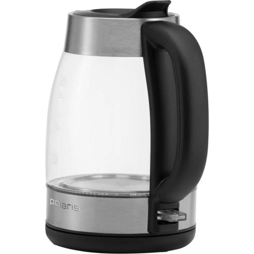Чайник электрический Polaris PWK 1817CGL 1.8л. 2200Вт нержавеющая сталь/черный корпус: стекло/металл