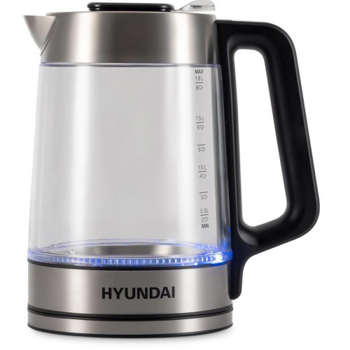 Чайник электрический Hyundai HYK-G5607 1.9л. 2200Вт черный/серебристый корпус: стекло