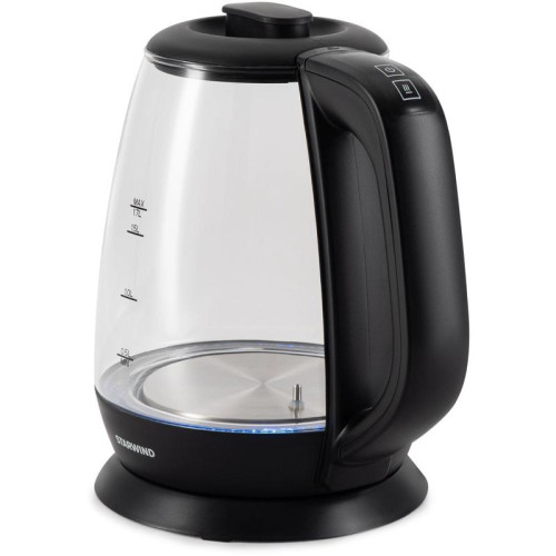Чайник электрический Starwind SKS3036 1.7л. 2200Вт черный корпус: стекло
