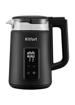 Чайник электрический Kitfort КТ-6714 1.7л. 2200Вт черный корпус: стекло/пластик