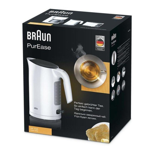 Чайник электрический Braun WK3100 1.7л. 2200Вт белый корпус: пластик (0X21010008)