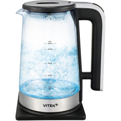 Чайник электрический Vitek VT-WK1073 2.2л. 1800Вт черный/серебристый корпус: стекло