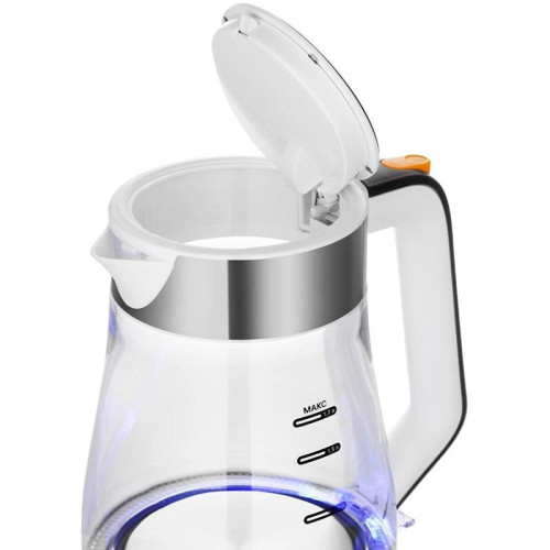 Чайник электрический Kitfort КТ-6626 1.7л. 2200Вт нержавеющая сталь/черный корпус: нерж.сталь/стекло