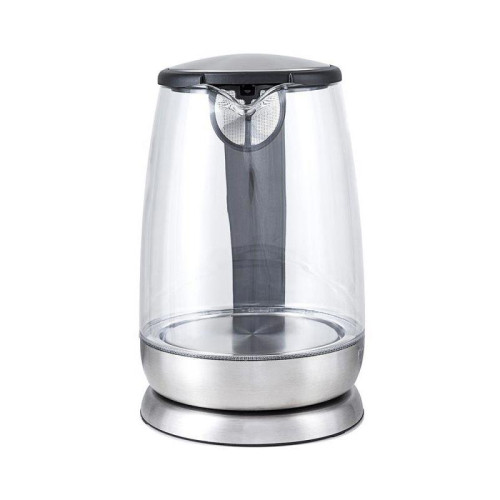 Чайник электрический Kitfort КТ-619 1.7л. 2200Вт серебристый/черный корпус: стекло/металл